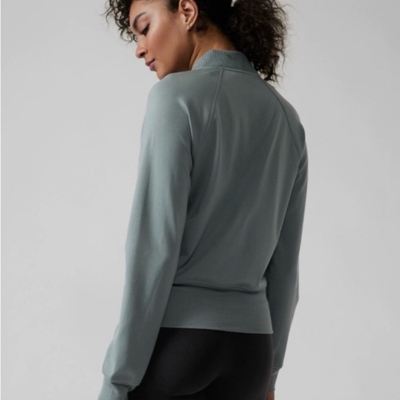 ATHLETA Eastbound V-Neck Stretch Ponte Sweatshirt Athleisure - Picture 2 of 11